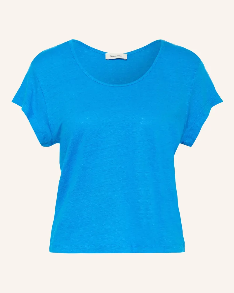 American Vintage T-Shirt Dualy Aus Leinen blau Blau