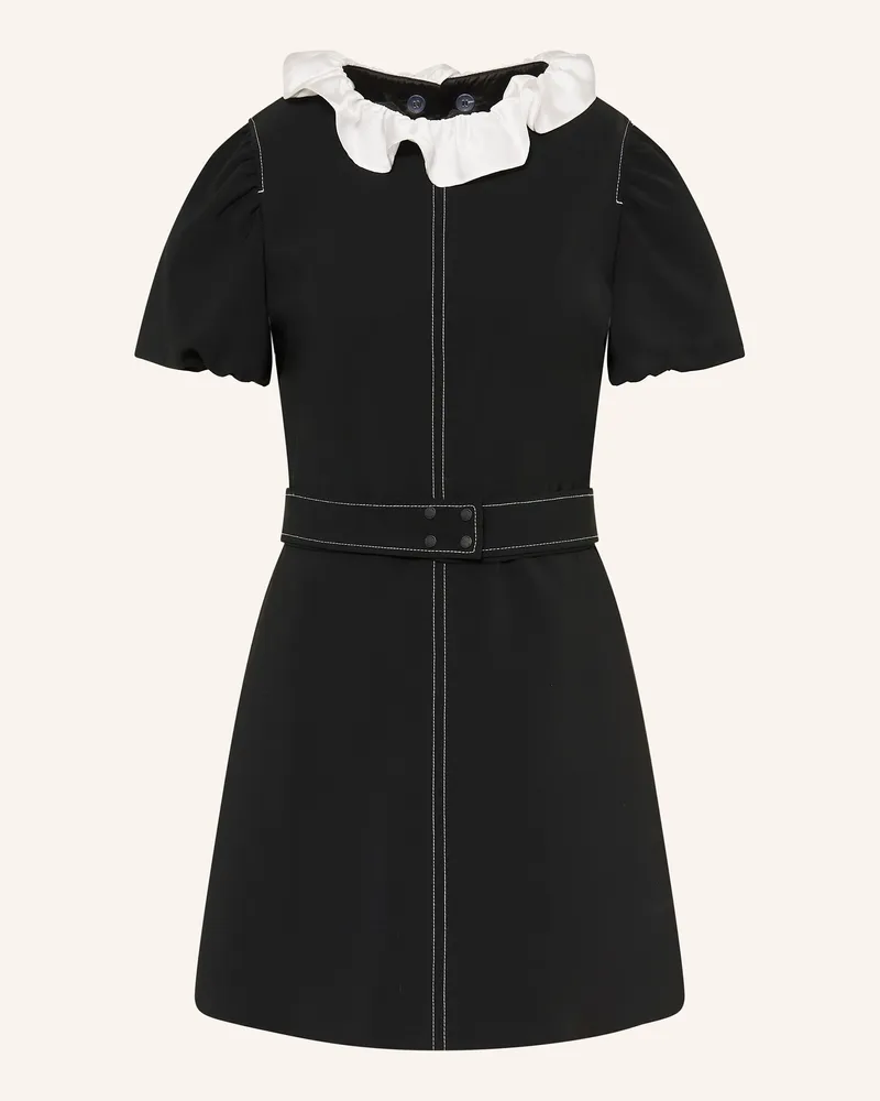 Claudie Pierlot Etuikleid mit Volants Schwarz