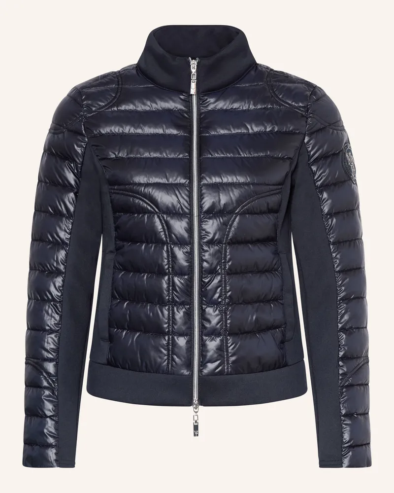 monari Steppjacke Im Materialmix Mit Schmucksteinen blau Dunkelblau