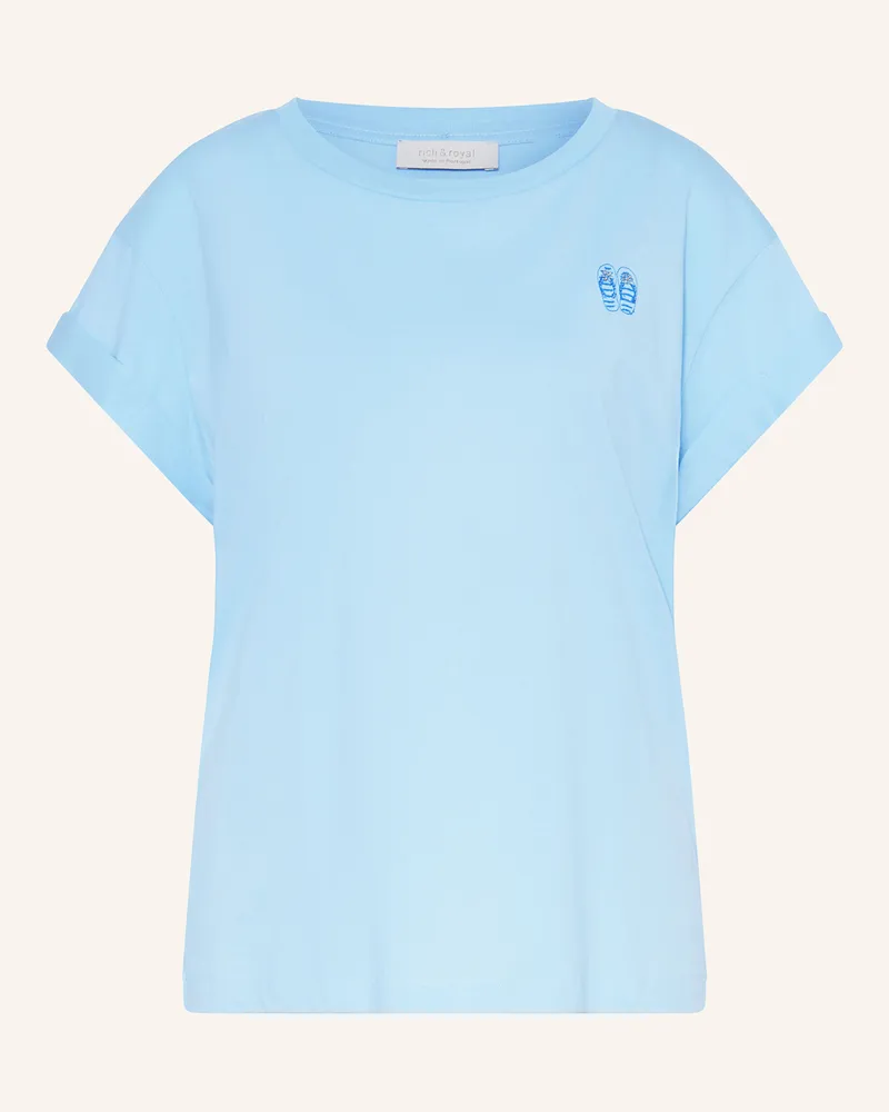 Rich&Royal T-Shirt mit Schmucksteinen Hellblau