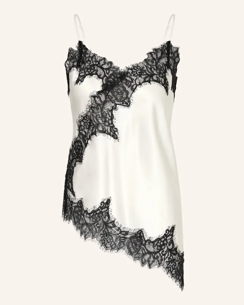 Mrs & HUGS Satintop mit Spitze Creme