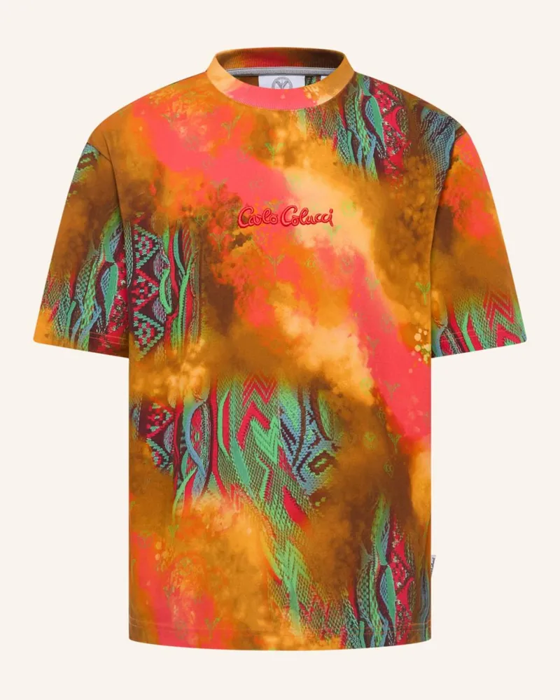 Carlo Colucci Oversize T-Shirt - Sprayed knit D'INEZO Orange