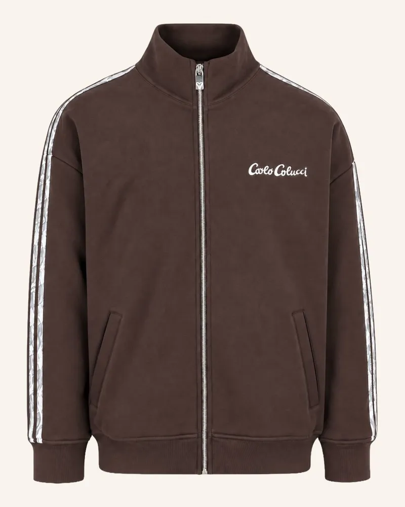 Carlo Colucci Sweatjacke - Stripe Club Foscaro braun Braun