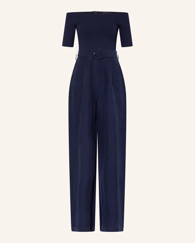 Ted Baker Off-Soulder-Jumpsuit ANGELIY im Materialmix Dunkelblau