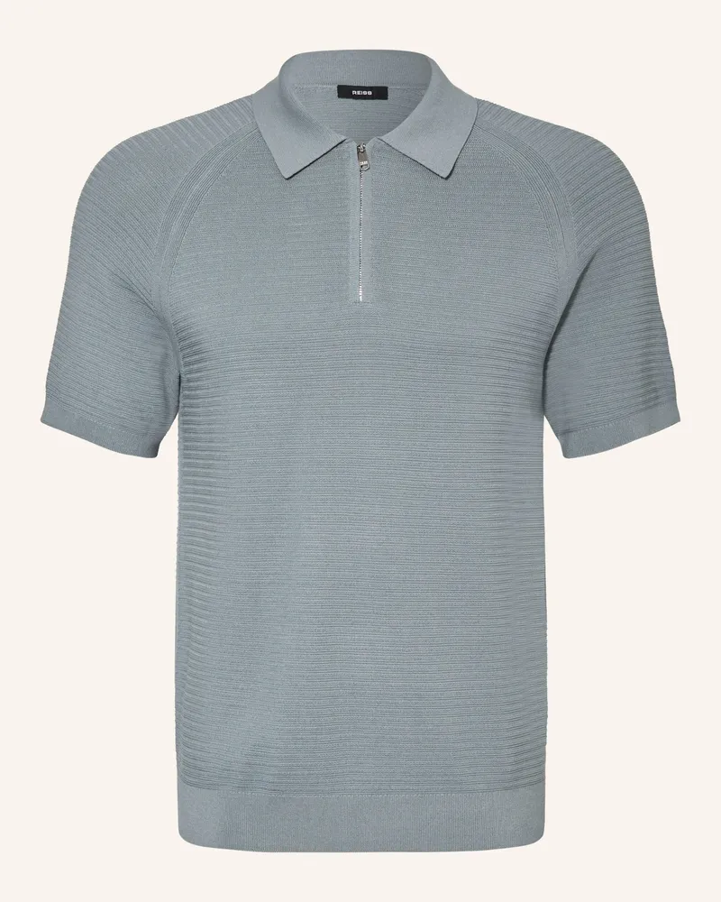 Reiss Strick-Poloshirt Estate blau Blaugrau