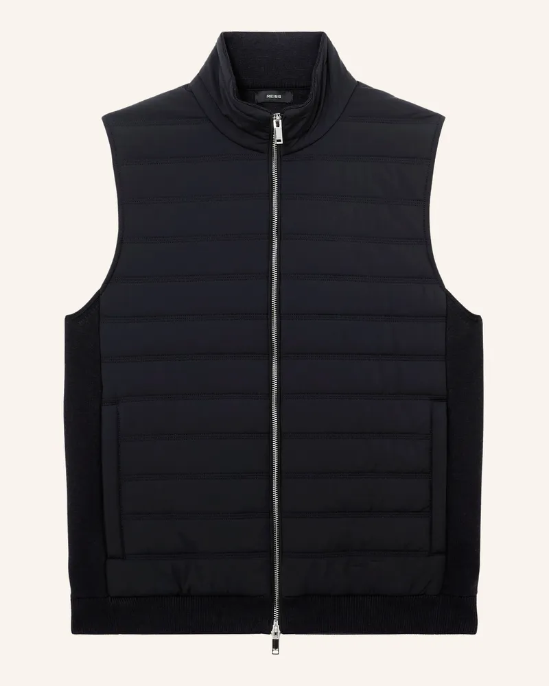 Reiss Steppweste Newford Im Materialmix blau Dunkelblau