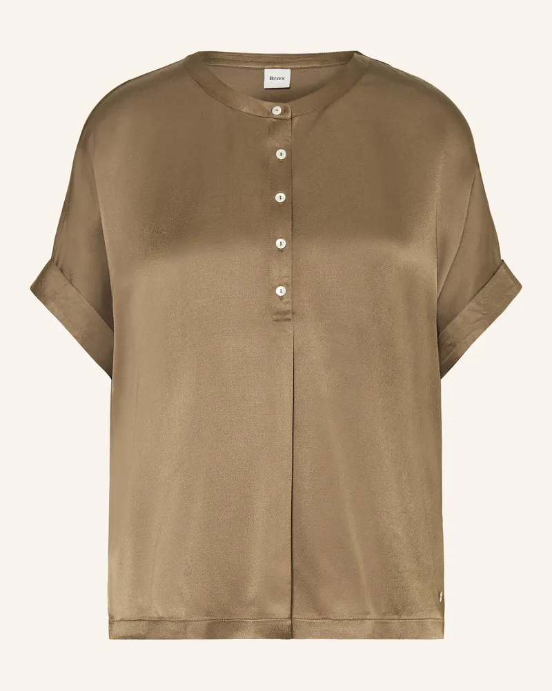 Brax Blusenshirt CLAIRE aus Satin Braun