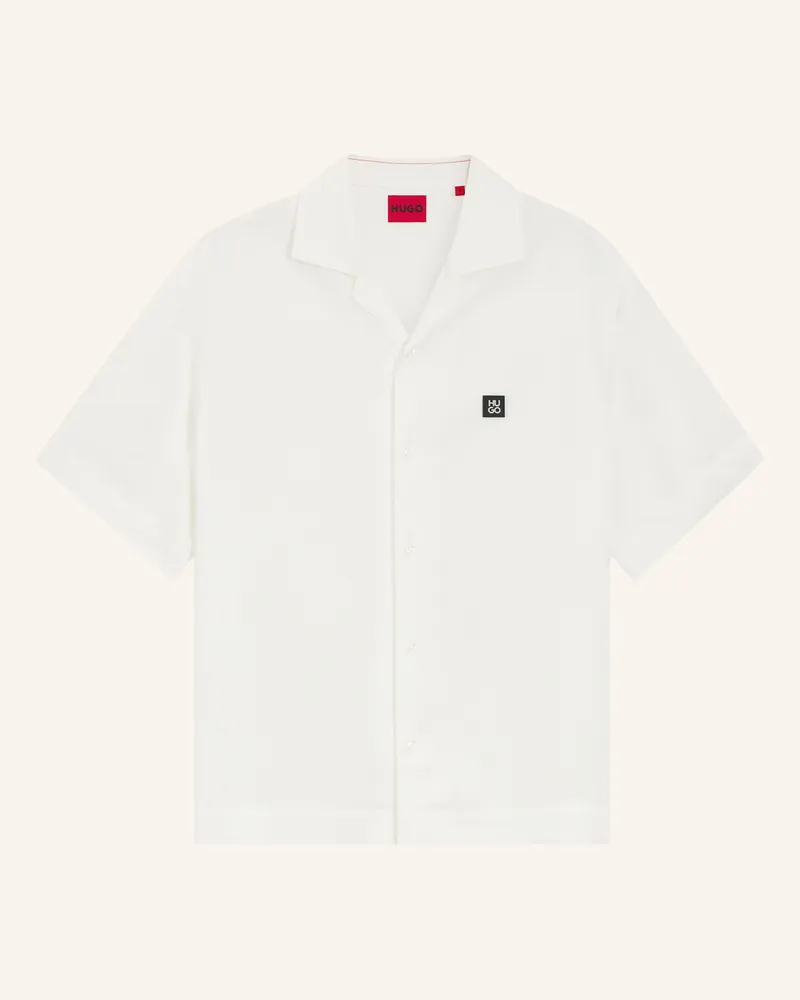 HUGO BOSS Casual Hemd Espino Oversize Fit beige Weiss