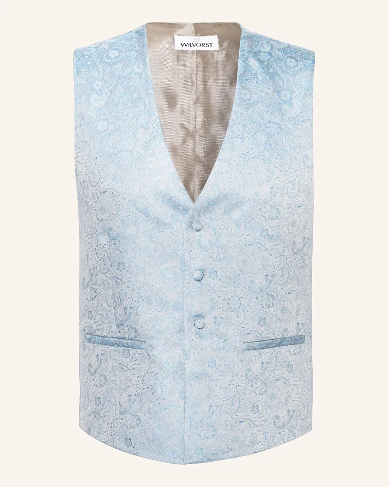 Wilvorst Anzugweste Extra Slim Fit Hellblau