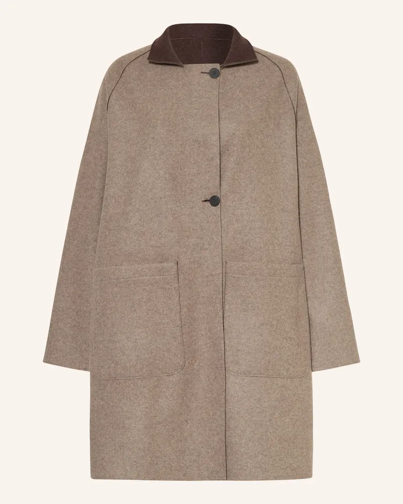 Harris Wharf London Wollmantel Zum Wenden braun Taupe