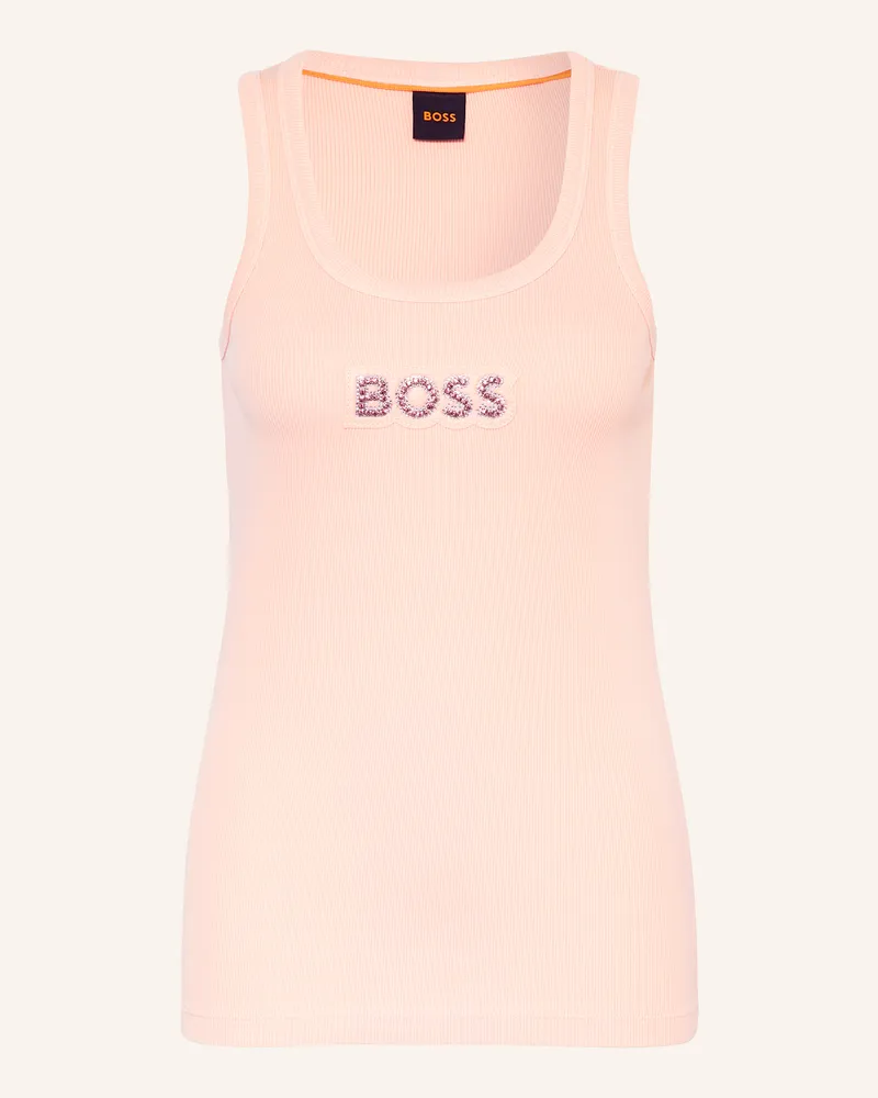 HUGO BOSS Top EMATITE mit Schmucksteinen Hellrosa
