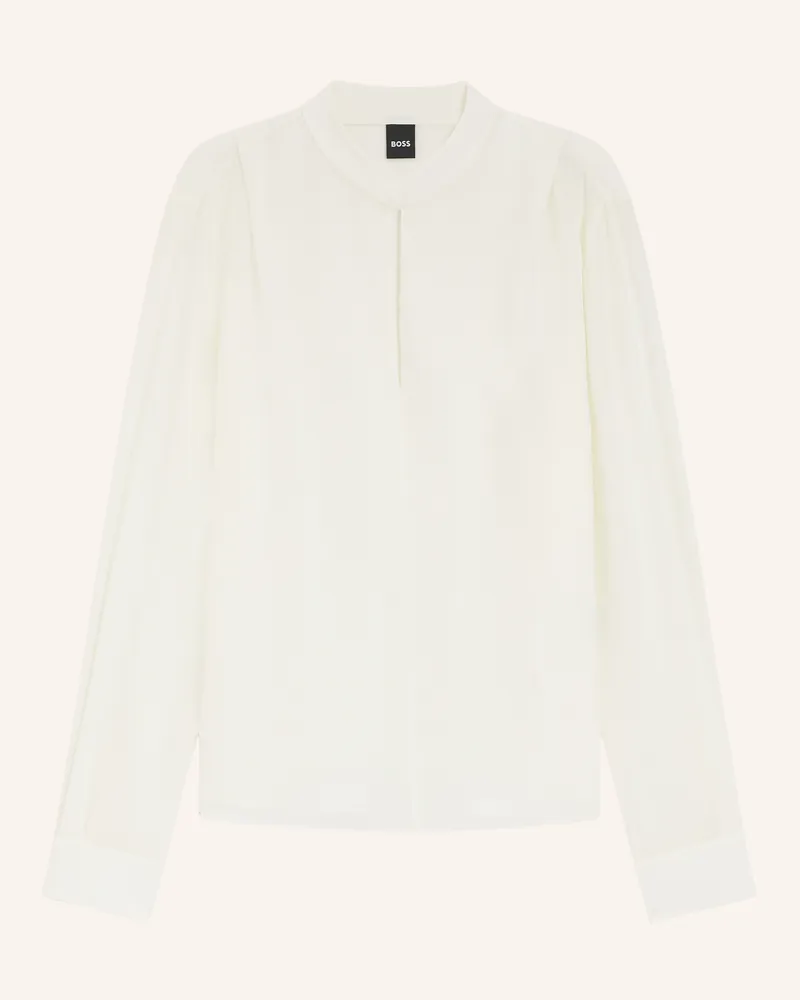HUGO BOSS Business Bluse BELINDINA Relaxed Fit Weiss