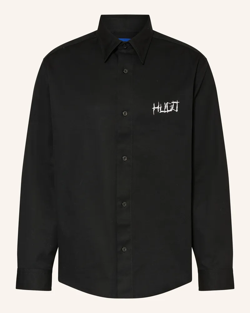 HUGO BOSS Overshirt Ebolt schwarz Schwarz