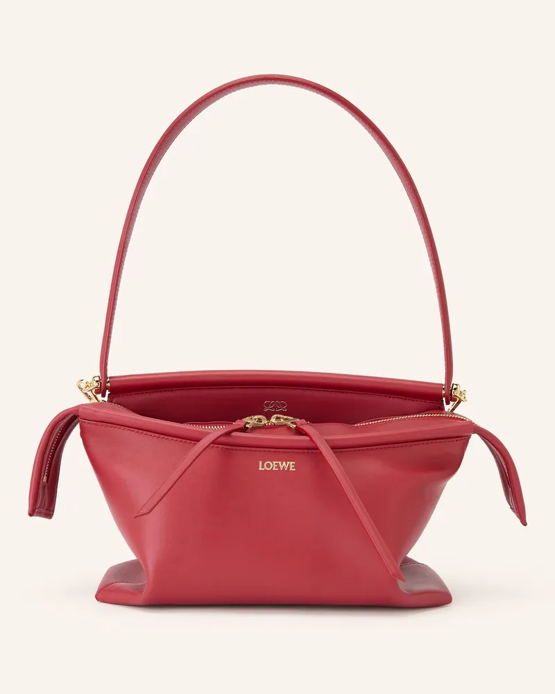 Loewe Schultertasche Whisker Small rot Rot