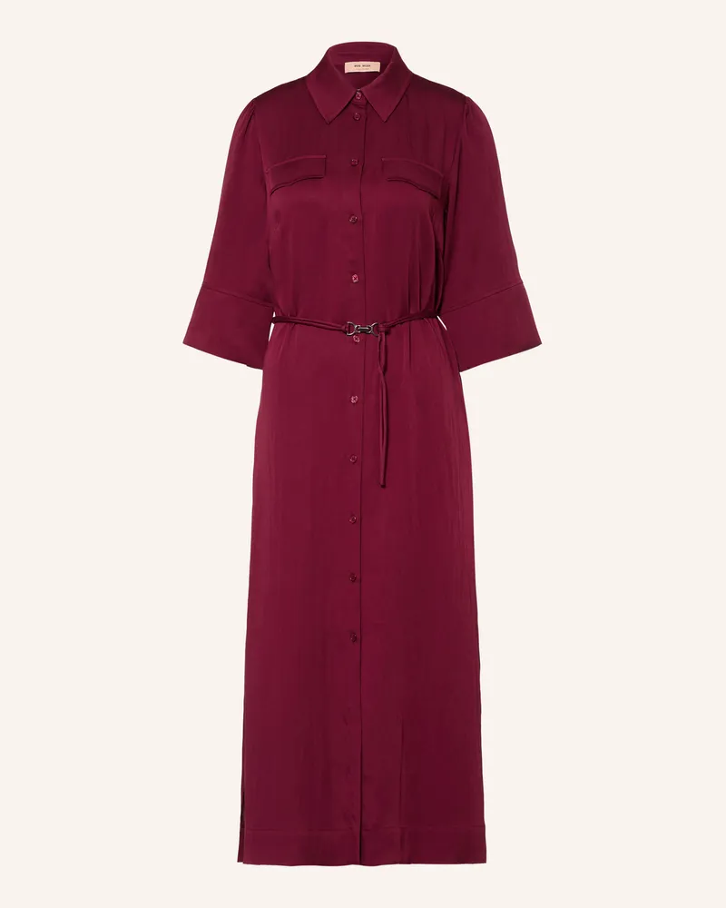 Mos Mosh Hemdblusenkleid Mmraya Mit 3/4-Arm rot Dunkelrot