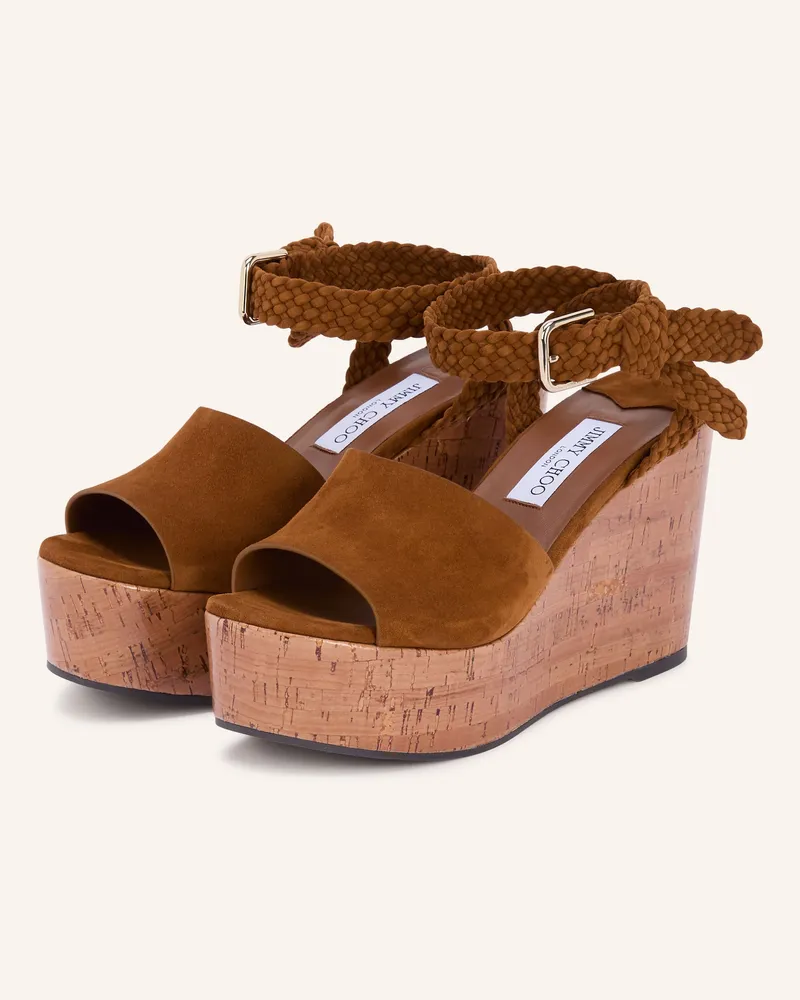Jimmy Choo Plateau-Wedges JORI 100 Cognac