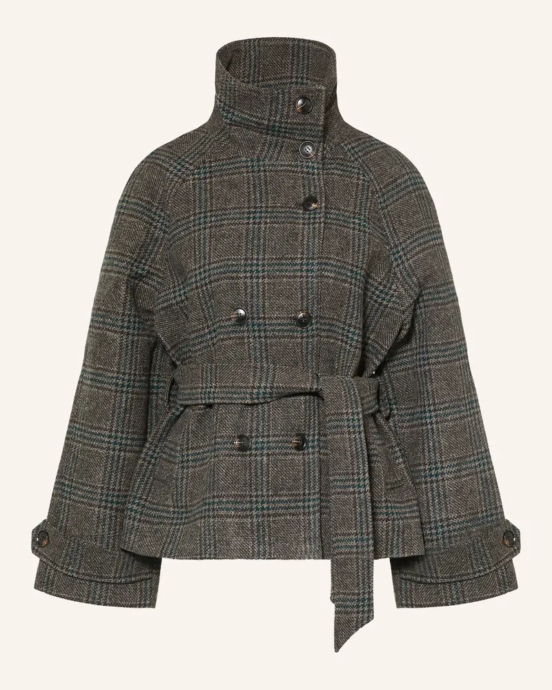 Neo Noir Cabanjacke Munet Aus Tweed grau Dunkelbraun