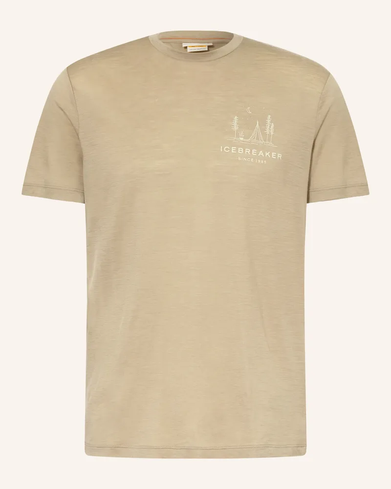 Icebreaker Funktionsshirt Merino 150 Tech Lite Peaceful Pass Aus Merinowolle beige Beige