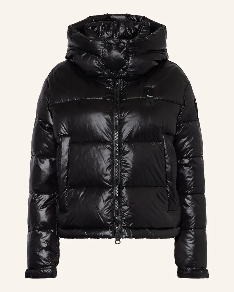 Blauer Steppjacke Gloria Mit Abnehmbarer Kapuze schwarz Schwarz