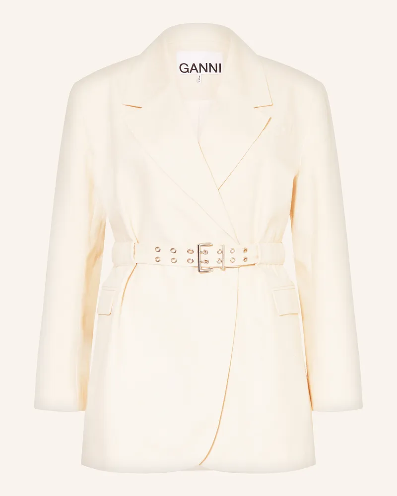 Ganni Longblazer weiss Creme