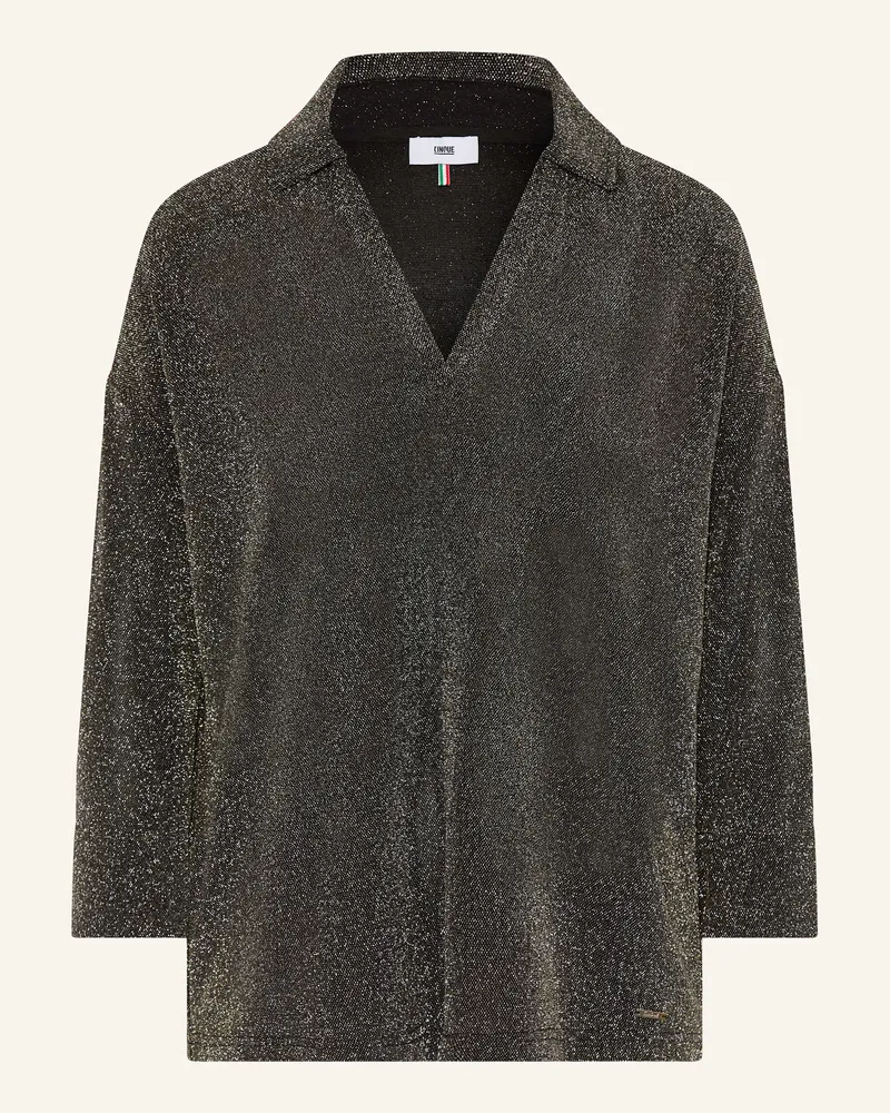 cinque Jersey-Poloshirt CIGLINDA mit 3/4-Arm Schwarz