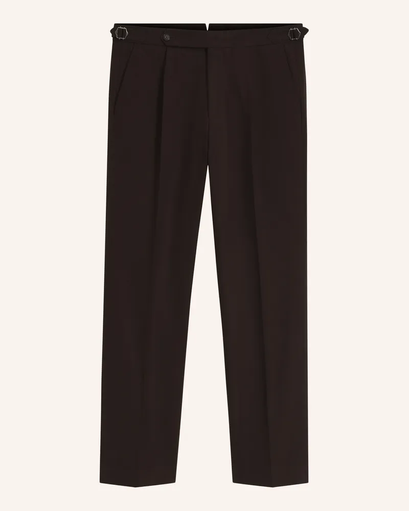HUGO BOSS Anzughose H-Perino-Pldtlwg-263 Tapered Fit braun Dunkelbraun