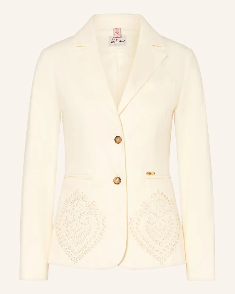 Luis Trenker Jacquard-Blazer Luregla weiss Creme