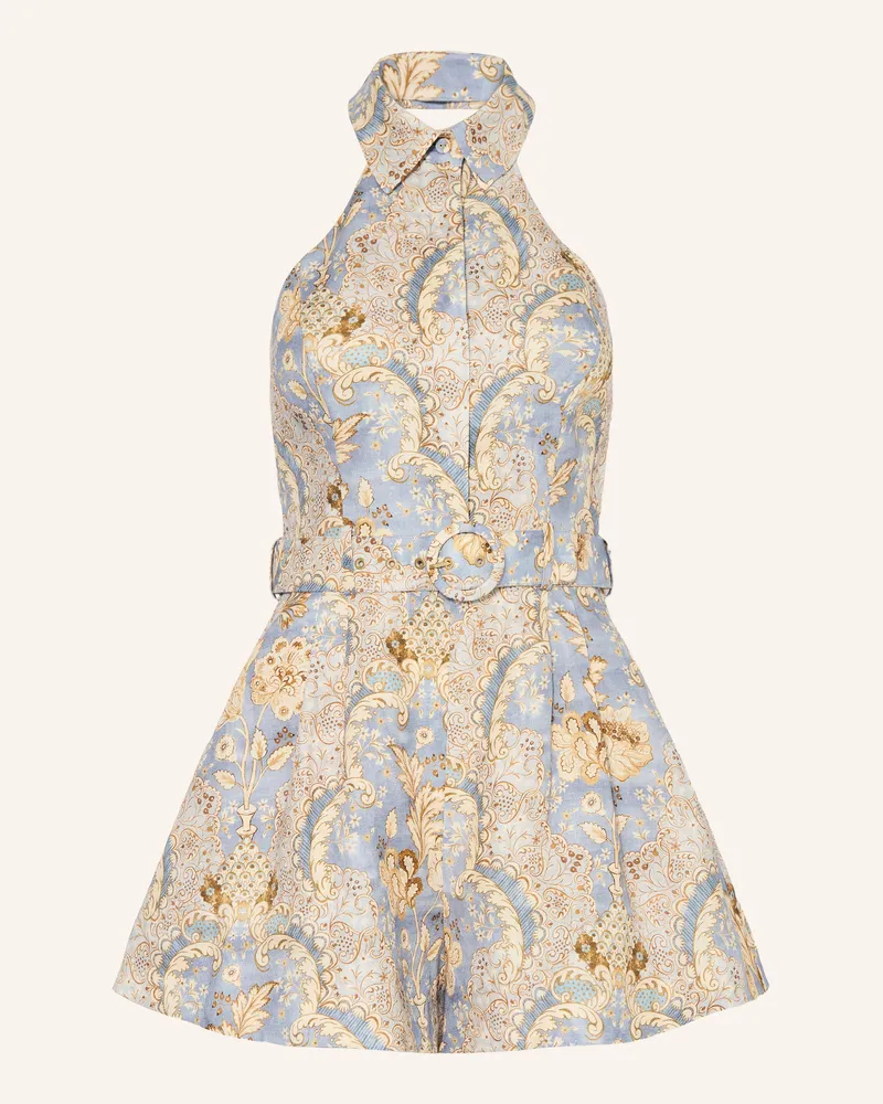 Zimmermann Jumpsuit Daylight Aus Leinen blau Hellblau
