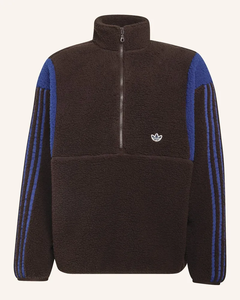 adidas Winter Club Pullover, Teddyfleece, Reissverschluss Bis Zur Brust braun Braun
