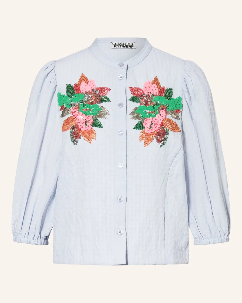 Essentiel Bluse JAIDEN mit Pailletten Hellblau
