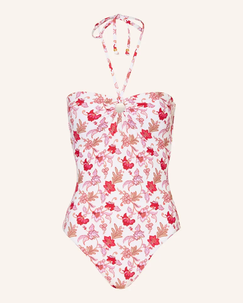 Seafolly Australia Bandeau-Badeanzug Summer Chintz rosa Ecru
