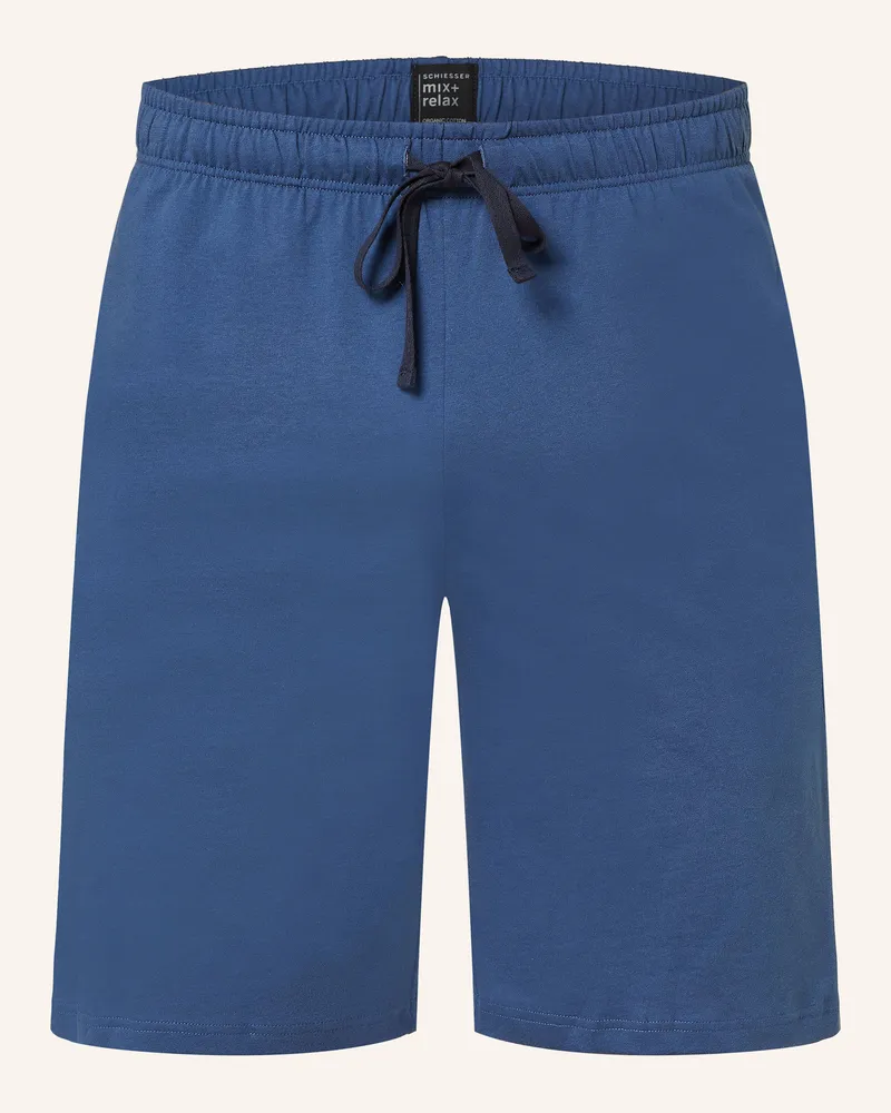 Schiesser Schlafshorts Mix+Relax blau Dunkelblau