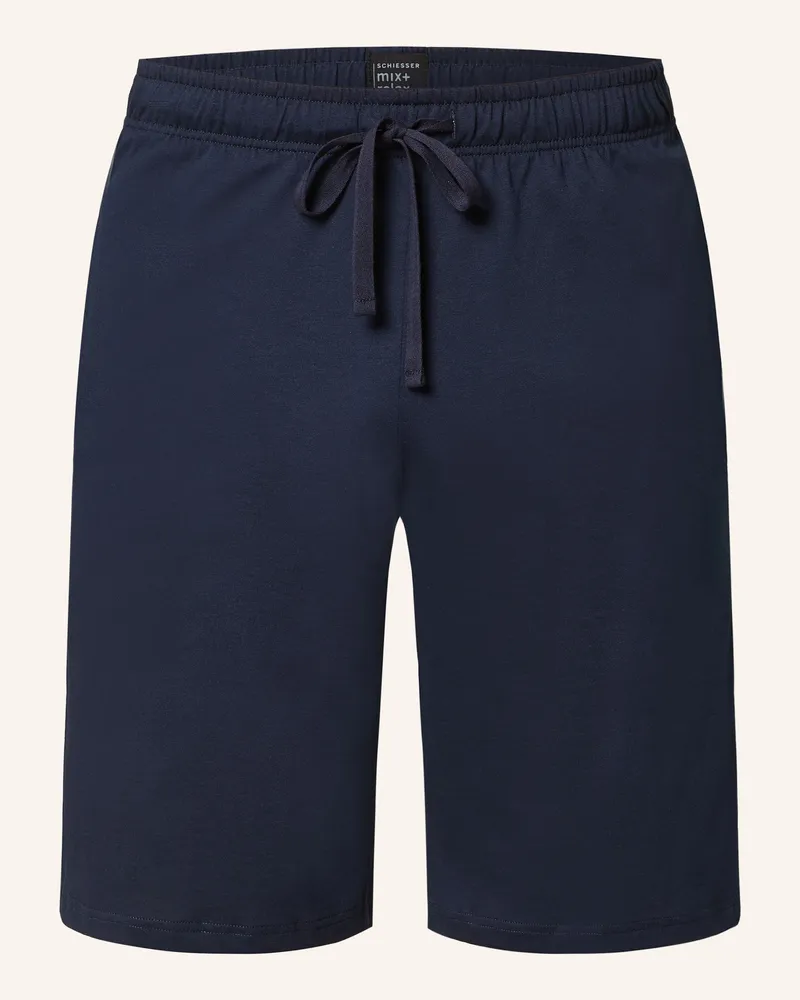 Schiesser Schlafshorts Mix+Relax blau Dunkelblau