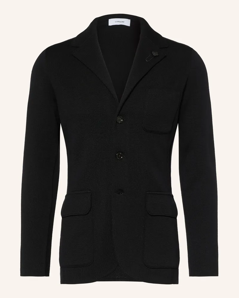 LARDINI Stricksakko Slim Fit schwarz Schwarz
