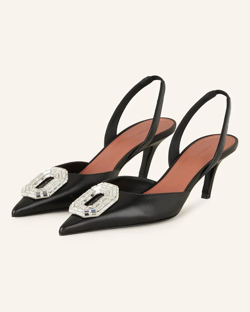Amina Muaddi Slingpumps Camelia schwarz Schwarz
