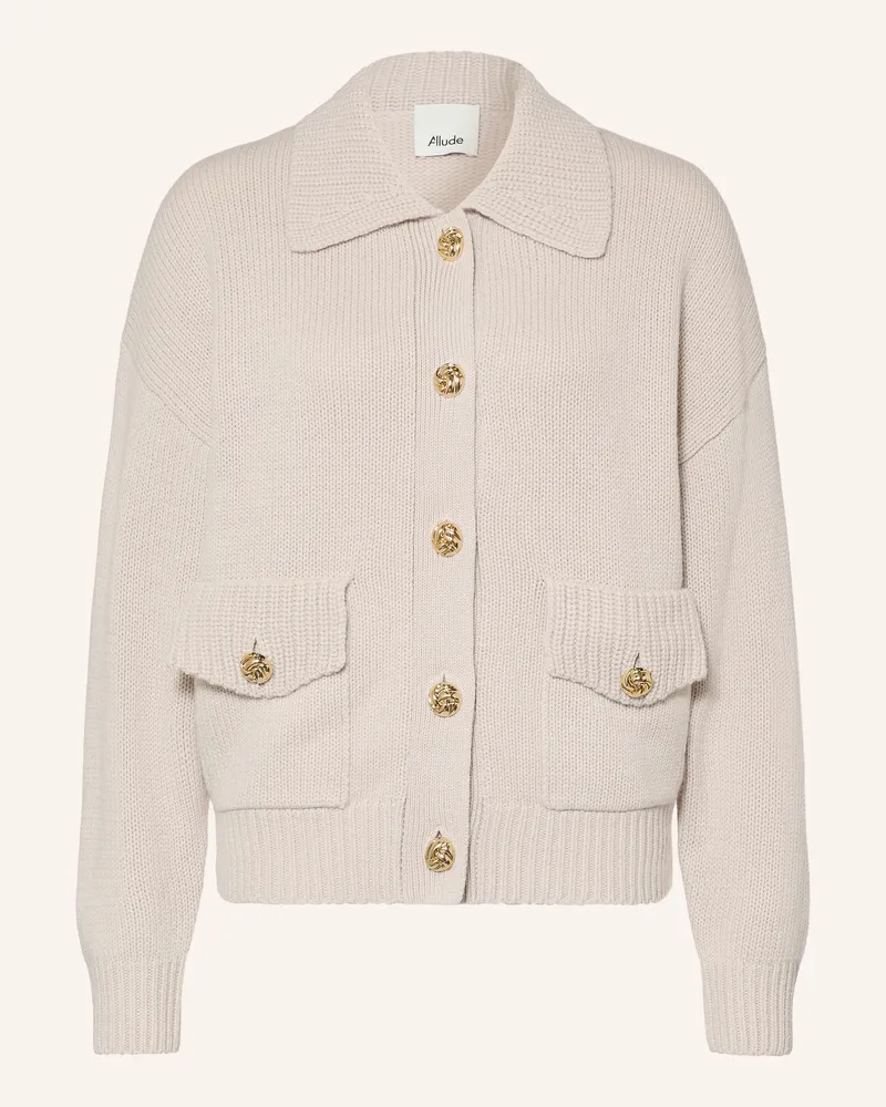 ALLUDE Strickjacke Mit Cashmere grau Hellgrau