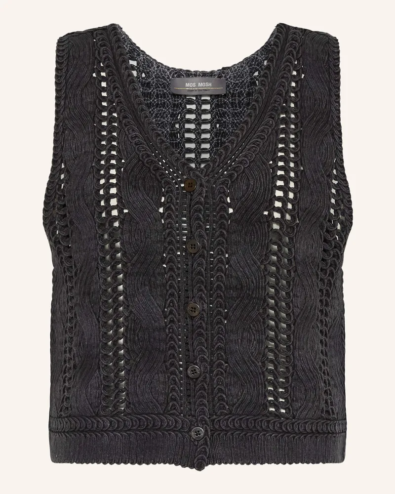 Mos Mosh Strickweste Mmalbanju grau Dunkelgrau