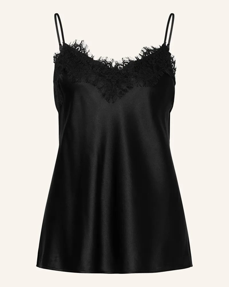 Mrs & HUGS Seidentop Und Mit Lochspitze schwarz Schwarz