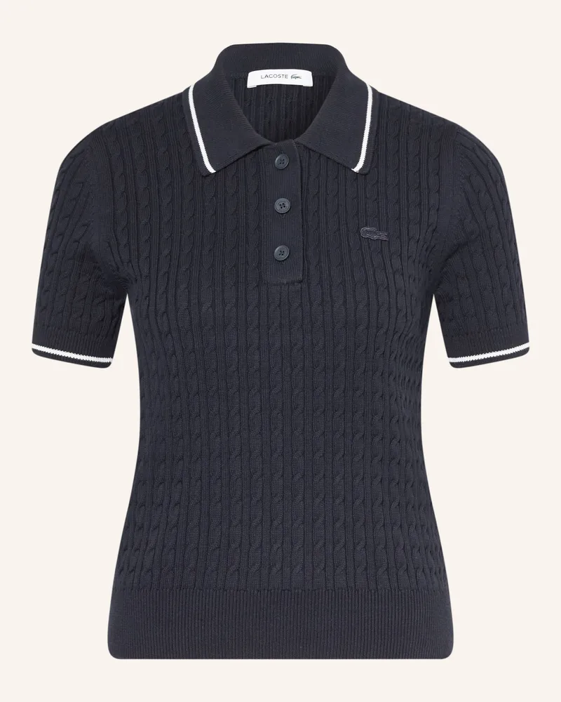 Lacoste Strick-Poloshirt blau Dunkelblau