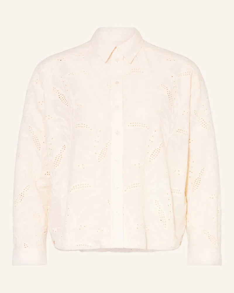 Milano Italy Hemdbluse Aus Lochspitze weiss Creme
