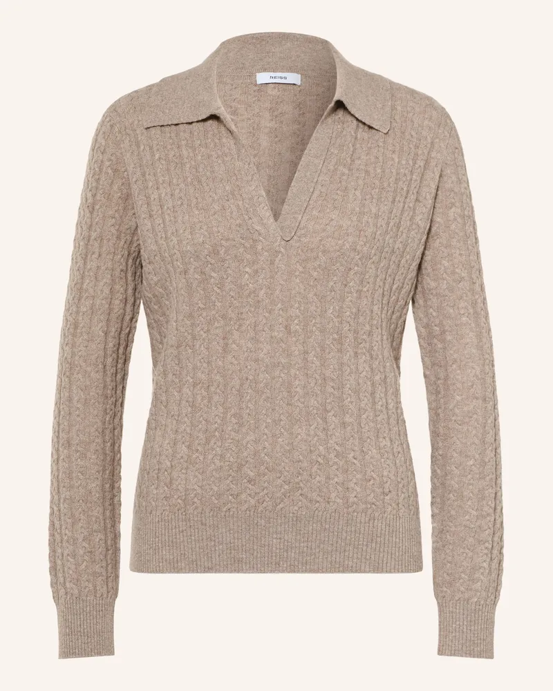Reiss Strick-Poloshirt Millie beige Beige