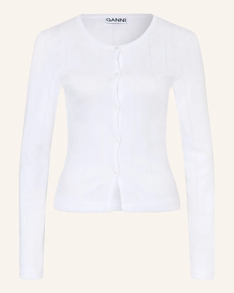 Ganni Strickjacke weiss Weiss