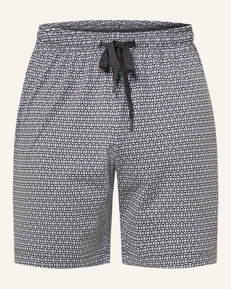 Mey Schlafshorts Serie ROUND GEO Blaugrau