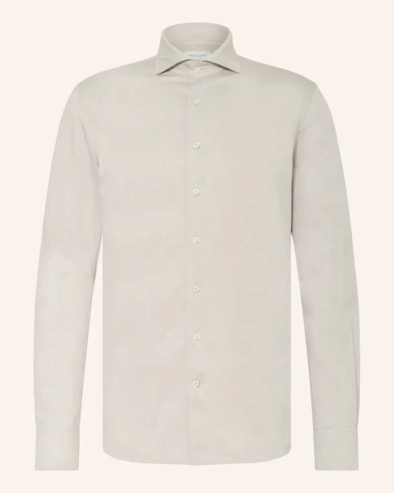Profuomo Hemd JAPANESE KNITTED Slim Fit Beige