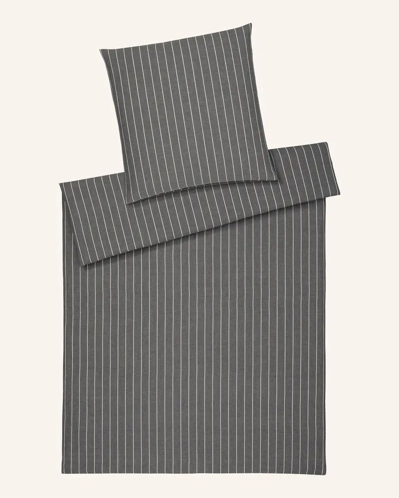 elegante Bettwäsche Humble Mit Leinen silber Dunkelgrau