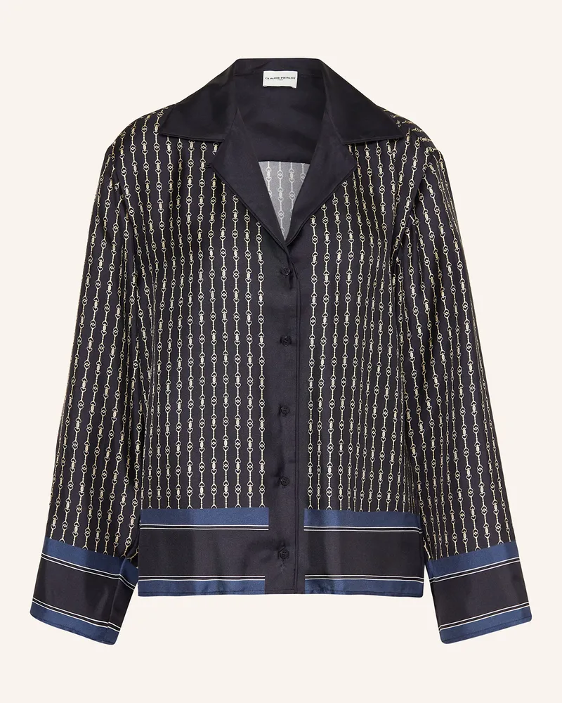 Claudie Pierlot Seidenbluse Dunkelblau