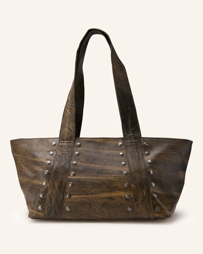 NÚNOO Shopper MAXI mit Nieten Dunkelbraun