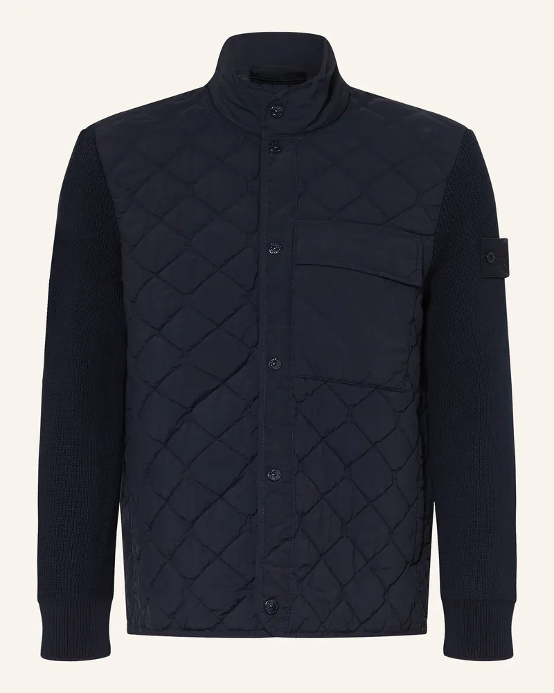 Stone Island Steppjacke Ghost Im Materialmix blau Dunkelblau