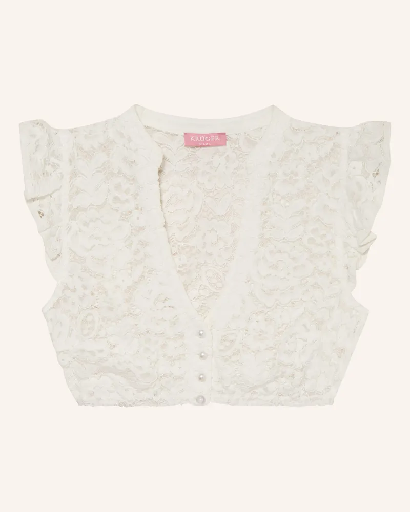 Krüger Dirndlbluse Aus Spitze weiss Weiss
