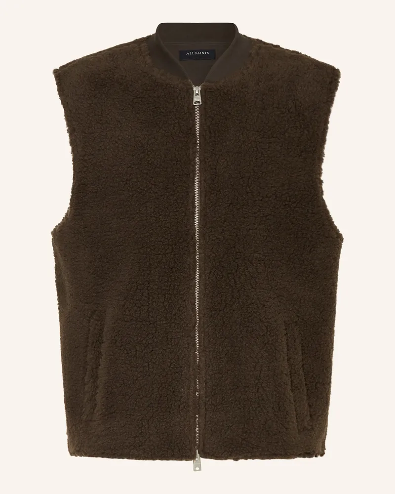 AllSaints Teddyfell-Weste OTIS Khaki
